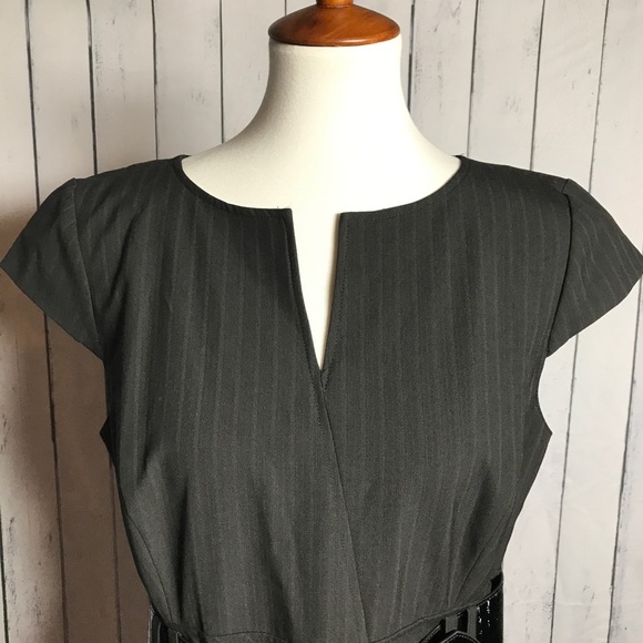 Classy Antonio Melani Pinstriped Belted Dress - Picture 5 of 8